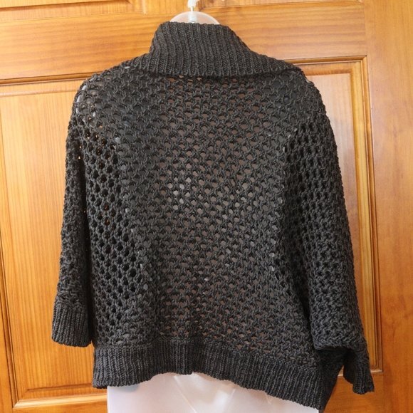 Theory Black Doleman Chunky Knit Open Cardigan Sweater Small Oversized - Picture 10 of 12